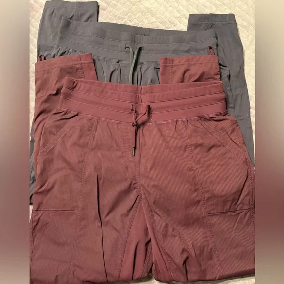 CRZ Yoga Studio Joggers 2 pair bundle maroon & gray cinch ankle Size Large gym - Picture 1 of 8